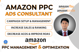 setup and manage your amazon PPC campaigns, amazon fba ads VA