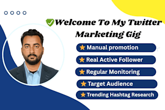 do your twitter marketing promotion and grow followers