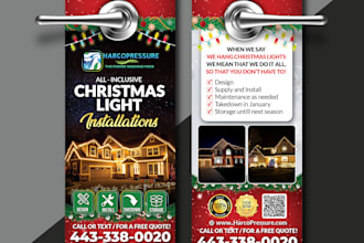 design christmas lighting and washing door hanger