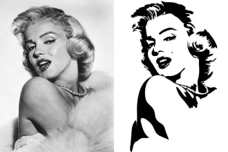 draw black and white vector portrait
