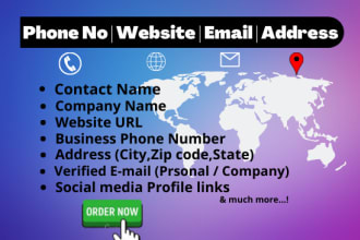 research email list, paste number, website for any form of company in 48 hours