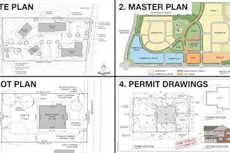 do site plan master plan  plot plan and permit drawings