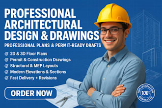review, draw, stamp architectural plan, mep, floor plan, city permit drawing