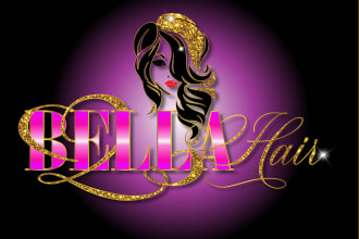 design hair extension ,beauty and hair salon logo