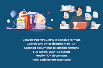 convert pdf, jpeg, scan to word or excel