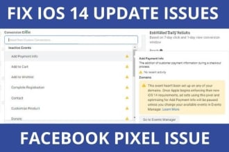fix the IOS 14 update and facebook pixel issue