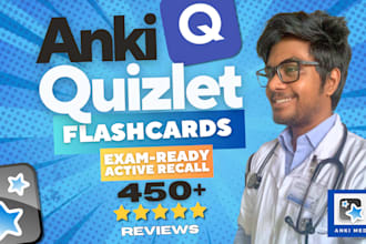 create professional anki and quizlet flashcards for study