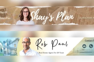 design attractive  youtube banner or channel art