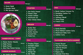 create awesome restaurant menu design, menu board design