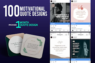 design 100 inspirational or motivational image quotes for instagram