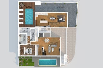 model and render 3d floorplans from 2d drawings