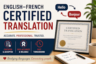 translate english to french, certified translation