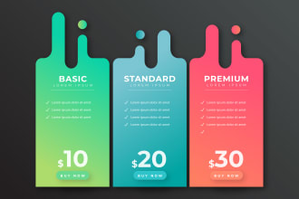design price table, price list, pricing menu design, infographics