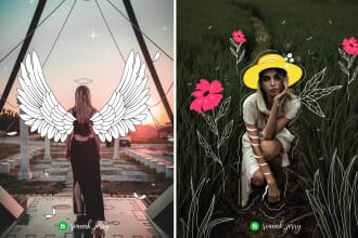 create creative photo illustration with custom doodle art