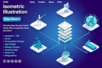 design amazing 3d isometric infographic illustration