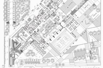 draw complex 2d architectural projects plans in autocad