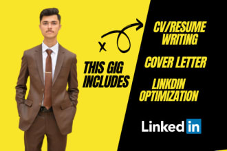 write, edit your resume, CV, cover letter, linkedin profile to get you hired