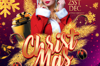 do christmas flyer, chruch, club, event, party, dj, flyer design