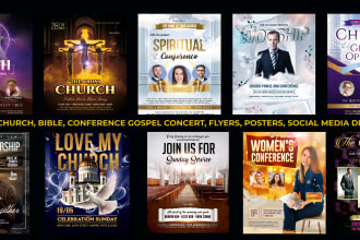 do flyer for church, event, gospel concert, funeral and social media designs