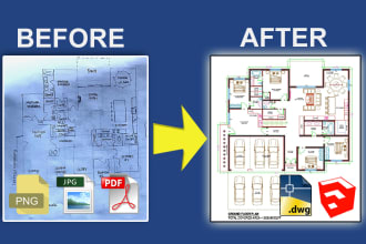 convert your floor plans to autocad and sketchup with precision