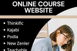 setup elearning thinkific kajabi teachable online course website