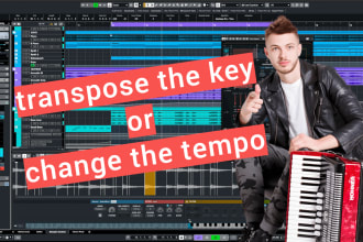 transpose the key or change the tempo, bpm, of your audio file