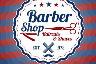 design gorgeous barber shop logo in just 1 day