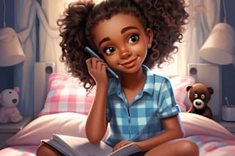 illustrate children story book illustration and children story book KDP