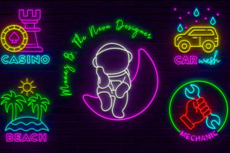 create neon logo and custom neon sign for you in 8 hours