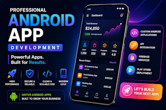 develop a custom android app in kotlin or java