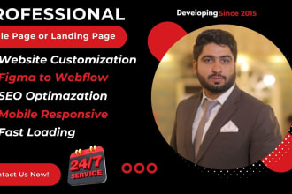 build one page website and webflow landing page