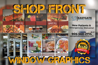 design amazing shop front, store front, windows graphics