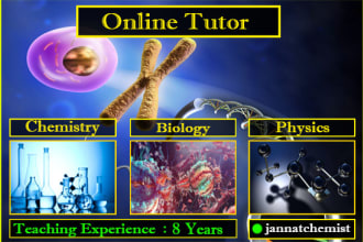 be your online chemistry, biology and physics tutor