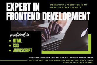 do frontend website creation using HTML, CSS and javascript