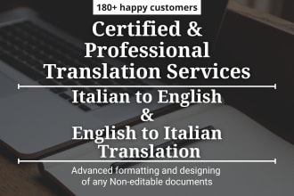 translate italian to english and vice versa, general and certified translations