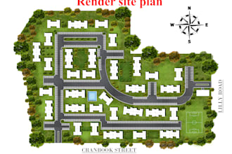 render site plan ,masterplan, landscape plan for real estate