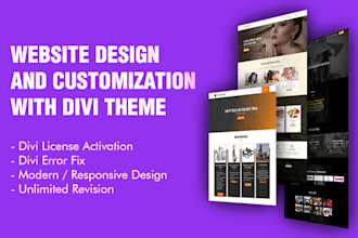 design wordpress website by divi theme or divi builder