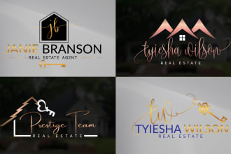 design elegant real estate signature logo with business branding kit