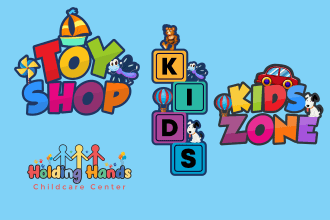 design kids shop, baby store, children and daycare or childcare logo