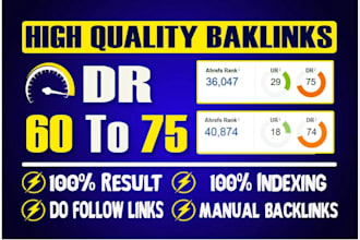provide high quality DR dofollow backlinks for offpage SEO