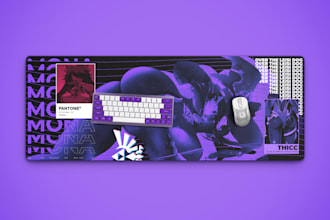 make anime or gamer modern designs for mouse pads