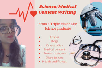 write well researched medical content for you in 24hours