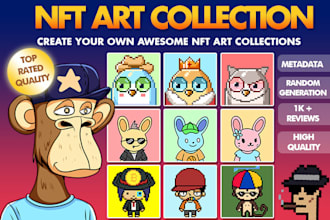 create unique nft art collection with 100, 1k, 10k nfts