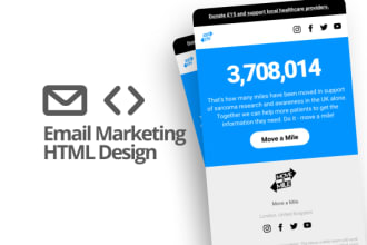 design an HTML email, template or newsletter