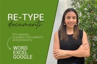 type retype your documents to word excel google docs or sheets