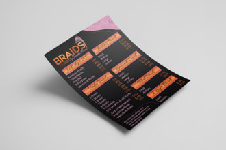 do the modern flyer, price list for your spa, salon, carwash, sports, and gym