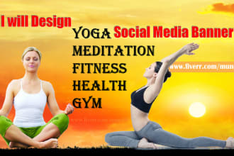 design health, fitness, gym, meditation, yoga banner and poster