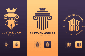 do luxury lawyer attorney at law firm legal consultancy logo