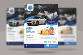 do professional car wash, auto detailing, car business flyer design