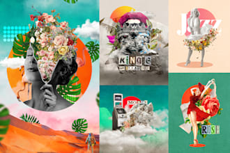 design creative vintage digital collage art